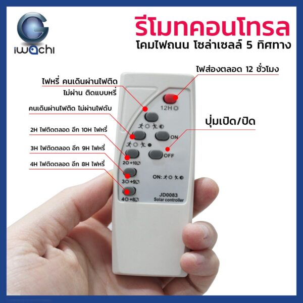 โคมไฟถนนโซล่าเซลล์ IWACHI รุ่น SOLAR-GA-600W - Image 5
